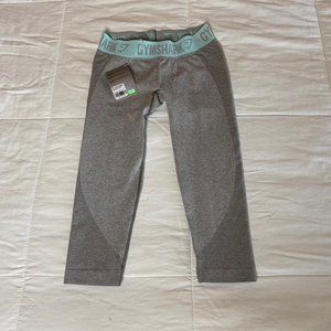 Gymshark Flex Crop Leggings Light Grey/Mint S NWT